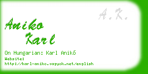 aniko karl business card